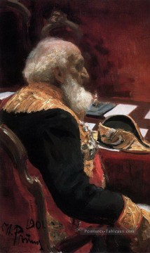 llya Repin œuvres - portrait du membre honoraire de l’académie des sciences et de l’académie des arts p p semenov tian Ilya Repin